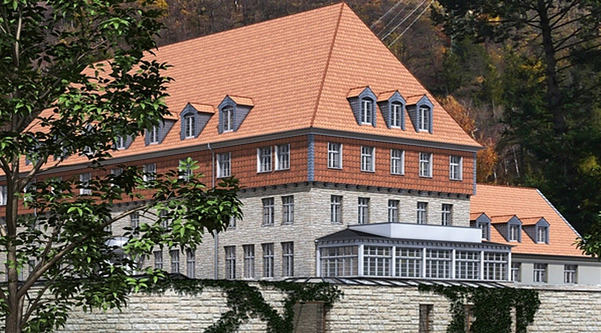 Flachdachziegel F 15: Hotel Ettersberg - denkmalgerecht eingedeckt